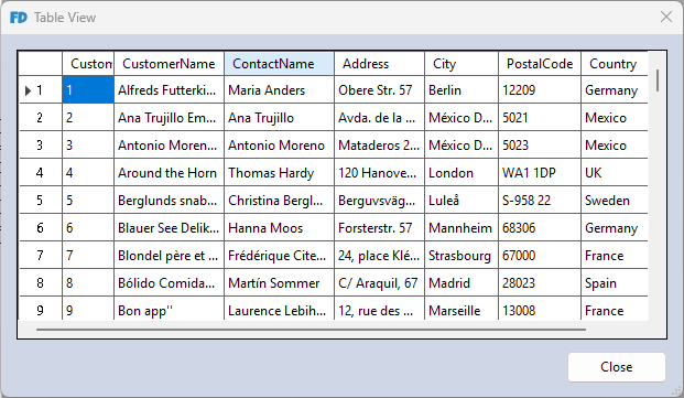 Data Preview Grid